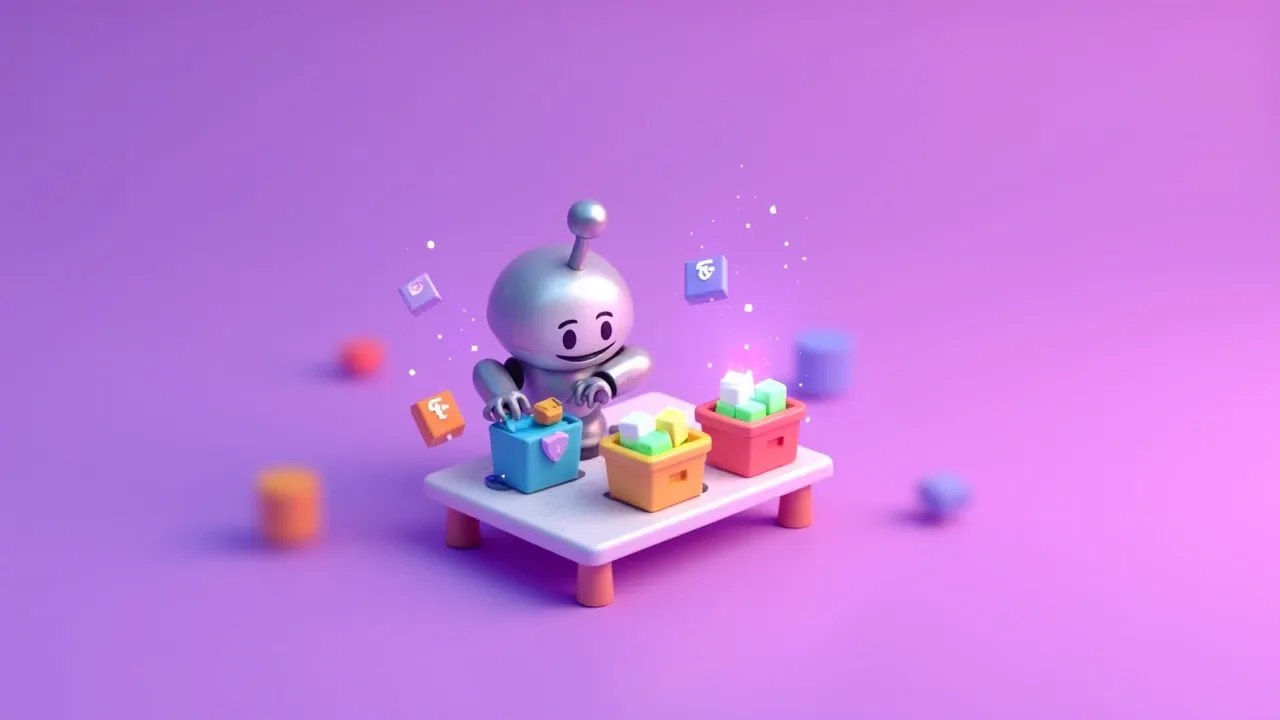 Robot sorting data into three levels: public, internal, and confidential
