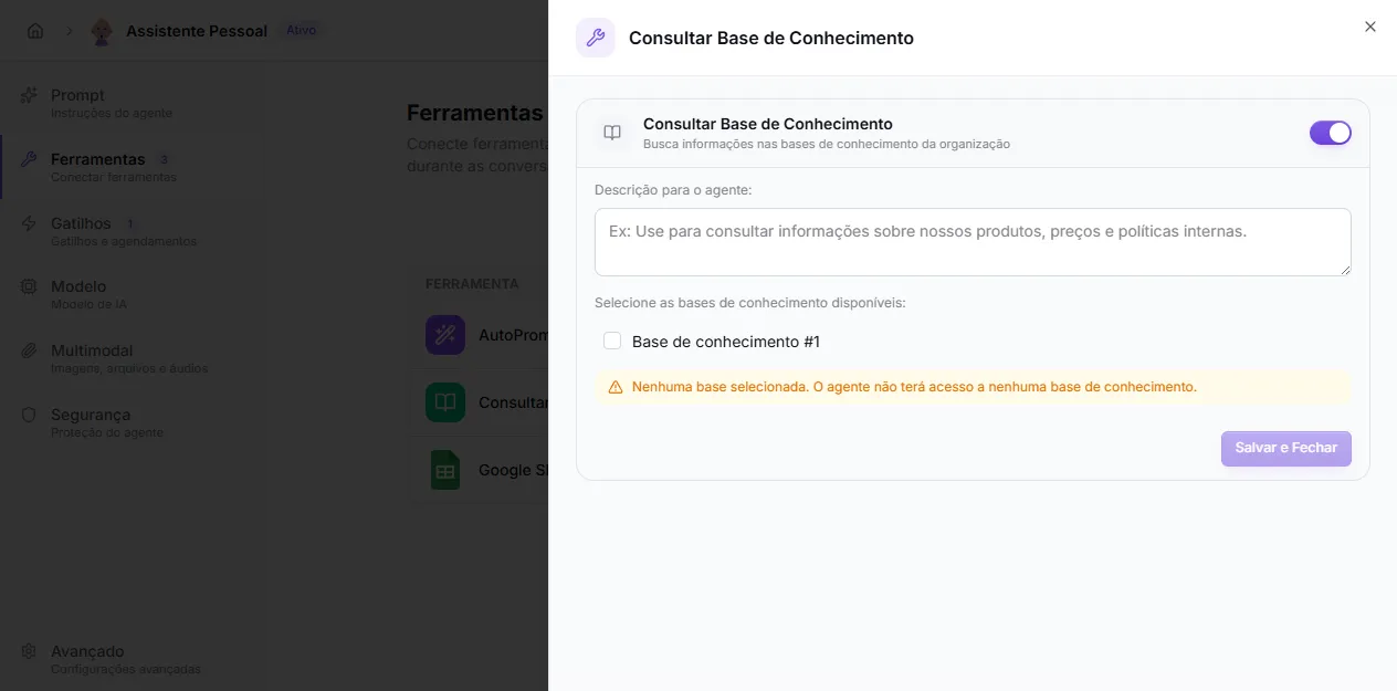 Search Knowledge Base tool configuration